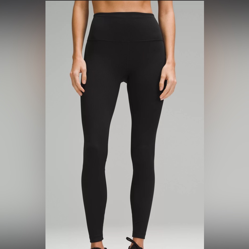 Wunder Train High-Rise Ribbed Tight 28" Black Ribbed